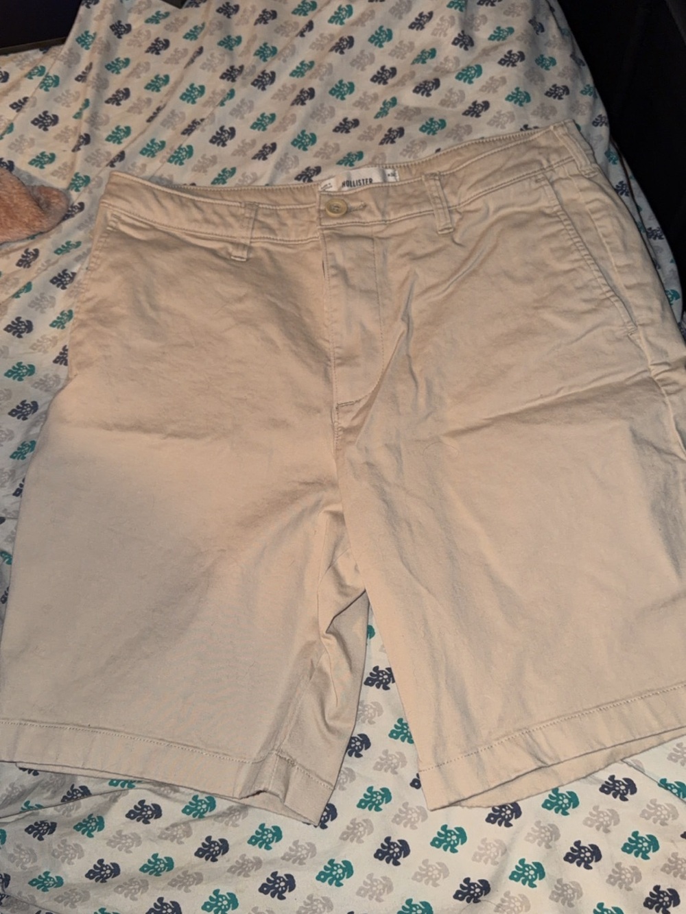 Hollister Men’s Beige Cotton Cargo Shorts